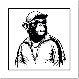 King of the Jungle - streetwear Monkey with a chain Posters and Art